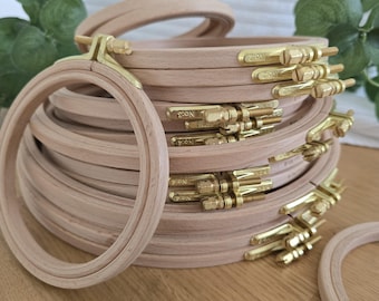 Cercle à broder en bois de hêtre, bois naturel, cadre à broder, bricolage, apprendre à broder, broderie moderne / R601