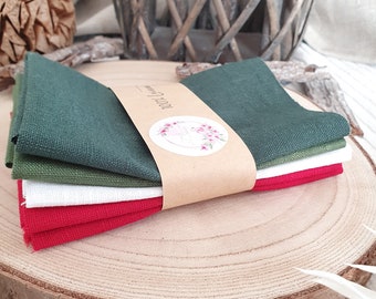 Fabric package 5x linen Christmas 27.5 x 27.5 cm nitrogen, fabric, fabric cuts linen fabric, learn to embroider diy modern embroidery embroidery