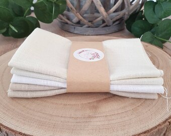 Fabric bundle 5x Linen light 27.5 x 27.5 cm Nitrocellulose fabric Fabric cutouts Linen fabric Learn to embroider DIY modern embroidery / L201