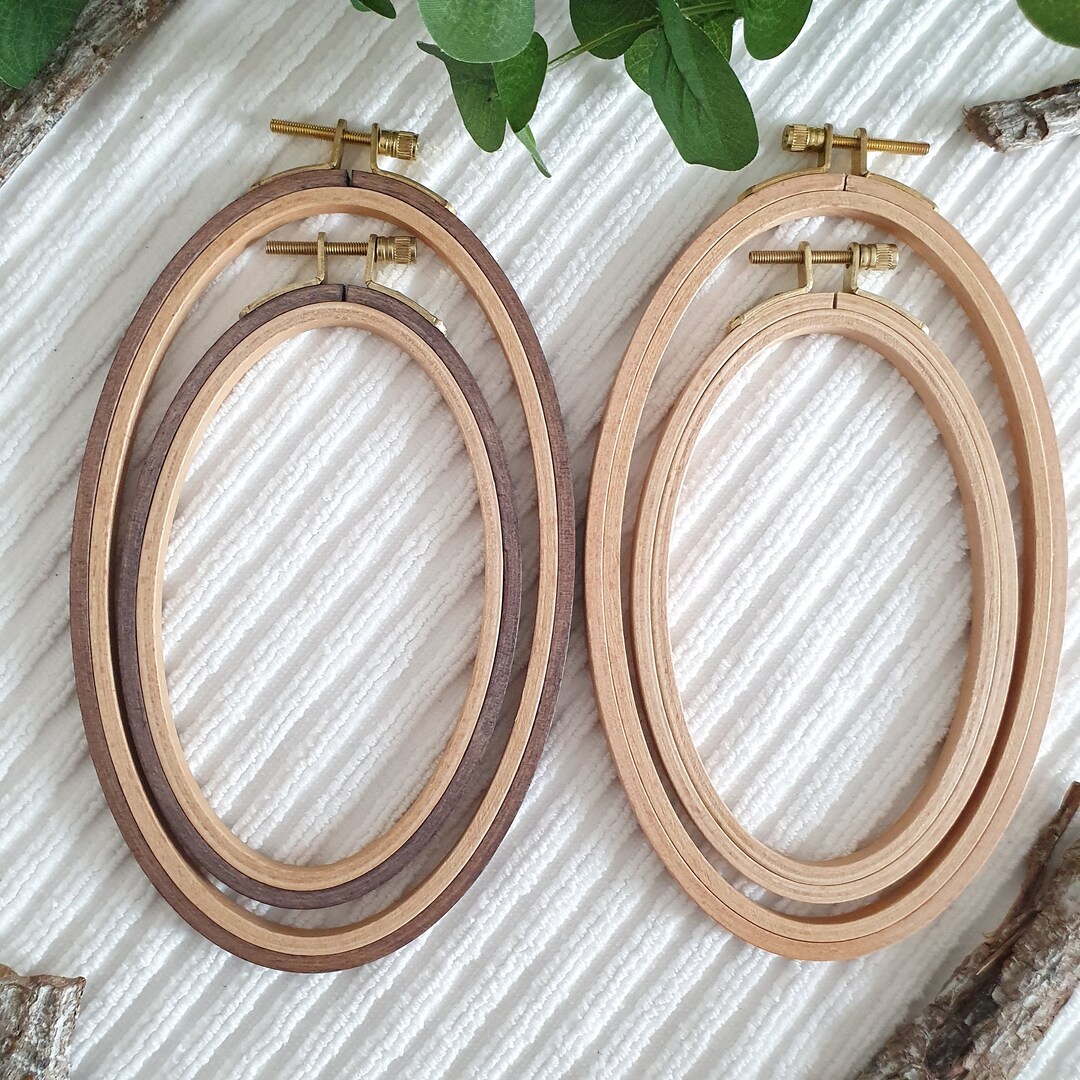 Embroidery Ring Oval DYED Driftwood and Natural Beech, Embroidery Frame ...