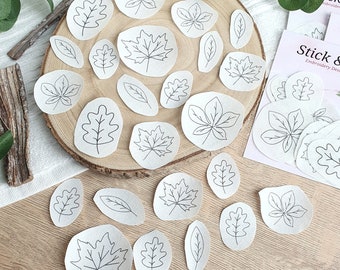 Stick & Stitch 24 leaves embroidery fleece embroidery motif embroidery patches embroidery template learn to embroider embroidery embroidery stickers