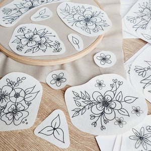 Stick & Stitch floral Blumen 13 Blumenmotive Stickvlies Stickmotiv Stickpatches Stickvorlage sticken lernen embroidery Stickaufkleber Bild 7