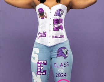 Senior Class of 2024 Corset and Jeans Photoshoot Outfit