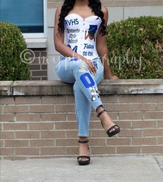 Senior Class of 2024 Corset and Jeans Photoshoot Outfit Etsy