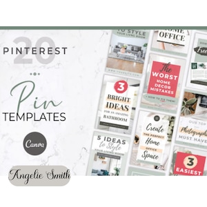 Ultimate Pinterest Pin Templates for Canva: 20 Editable Pages, Unlimited Downloads & Reuse