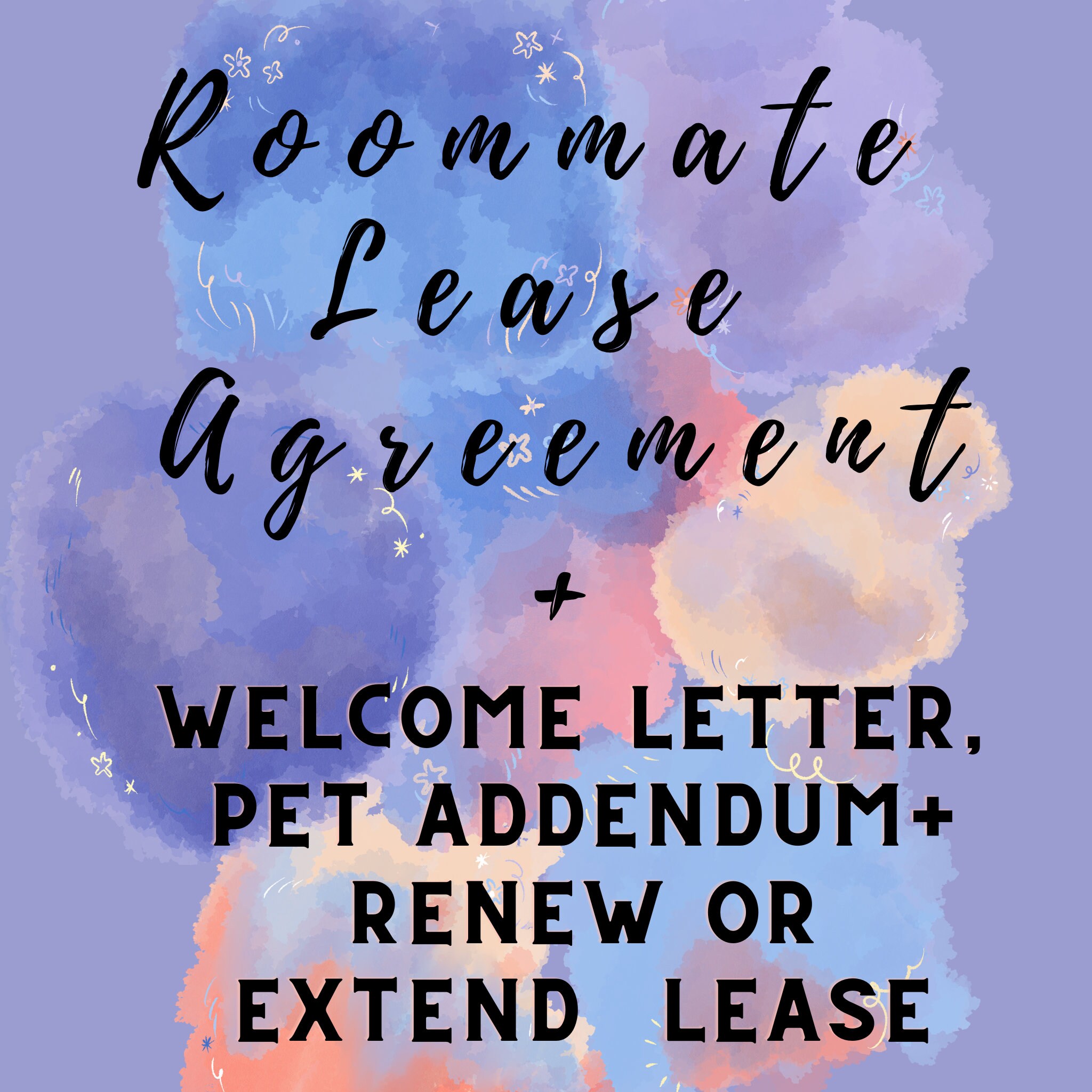 Room Rental Lease Contract Agreement Template Printable Etsy