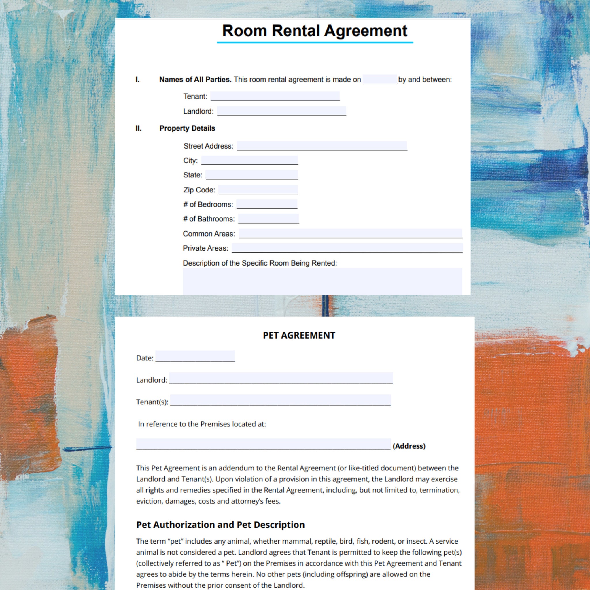 Ultimate Room Rental Contract Forms: Editable Lease Templates, Welcome ...