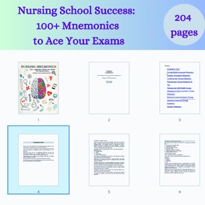 Nursing School Success: 100+ Mnemonics to Ace Your Exams | Essential Memory Tricks for Students, 204 pages