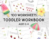 Toddler Workbook | Worksheets | Ages 2-4, 100 pages Printable PDF