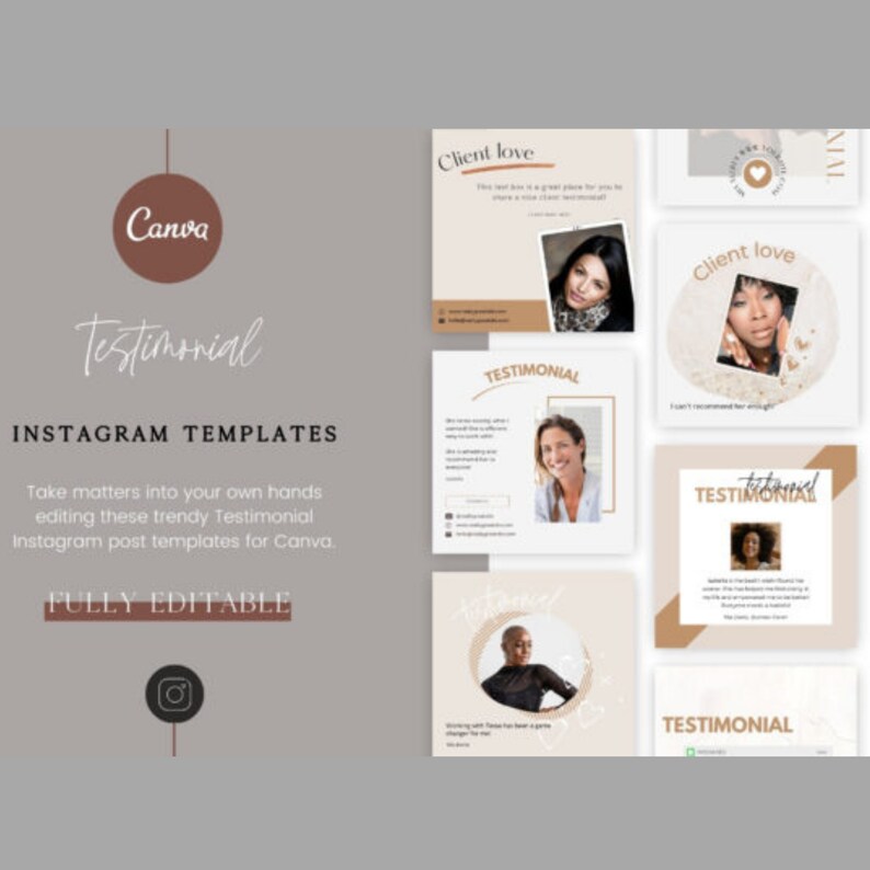 Client Testimonial Posts Templates | Entrepreneur Social Media Posts ...