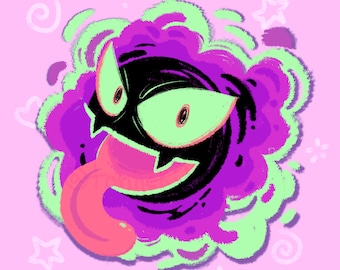 Gastly 3" Clear Pokémon Sticker | waterproof sticker for laptops, journal, water bottles