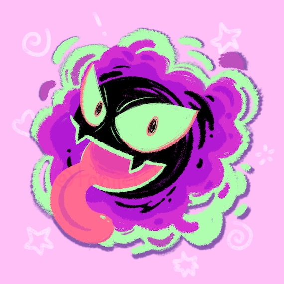 Gastly 3" Clear Pokémon Sticker | waterproof sticker for laptops, journal, water bottles