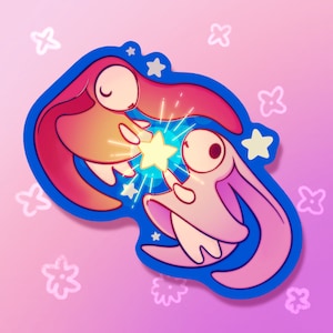 Chobits Bunnies, CLAMP | Cute 3.5 inch, Waterproof, Holographic Sticker for Water Bottle, Laptop, iPad, Bullet, Journal