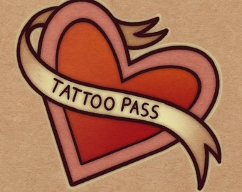 TATTOO PASS | Tattoo permission pass, ticket