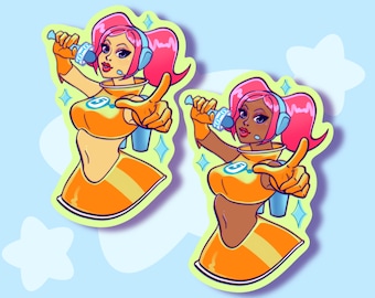 Ulala, Space Channel 5 Jumbo Sticker | 4 inch anime waterproof sticker for laptops, phone cases, water bottle