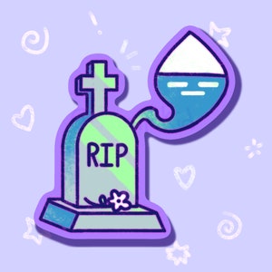 RIP Tamagotchi, 3&quot; Tamagotchi Sticker | waterproof sticker for laptops, phone case, water bottles