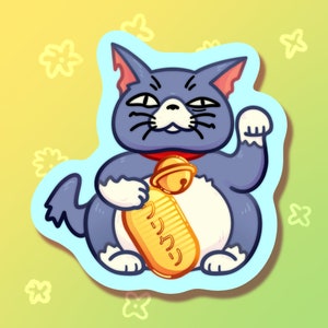 Lucky Maneki Miyu Miyu, FLCL Gainex Cat | Cute 3.5 inch, Waterproof Sticker for Water Bottle, Laptop, iPad, Bullet, Journal