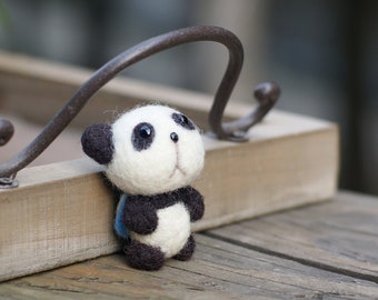 Super Panda  | Needle Felting Kits | Beginner friendly | English instructions | DIY Crafts Gift | Car Pendant
