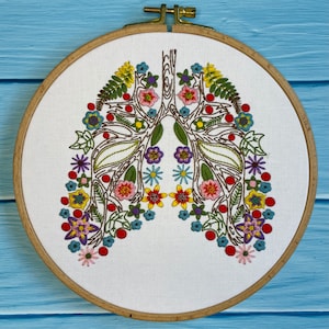 Floral Lungs - Embroidery Pattern PDF - Digital Download