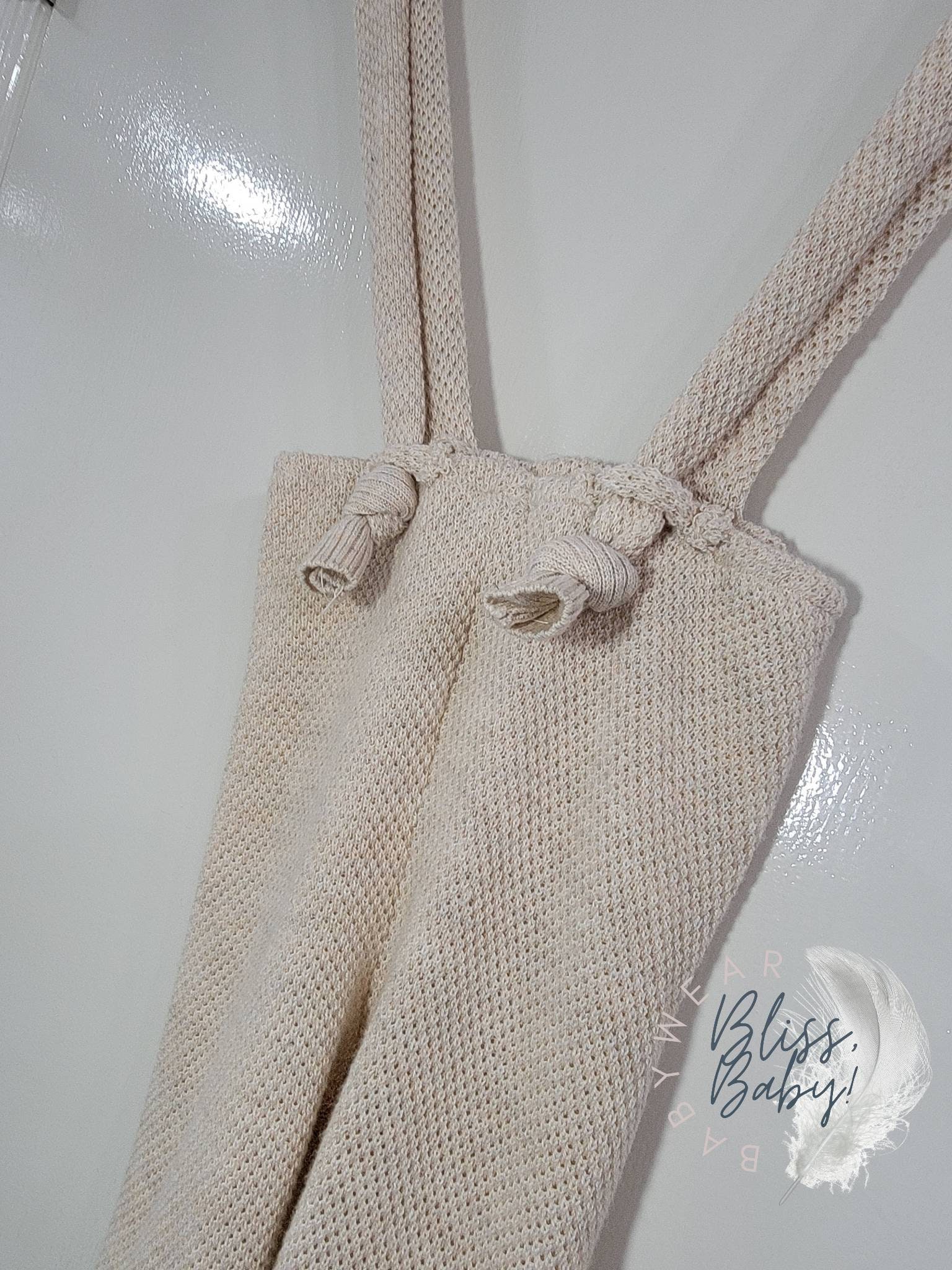 Beige Pique Sweater Leggings With 