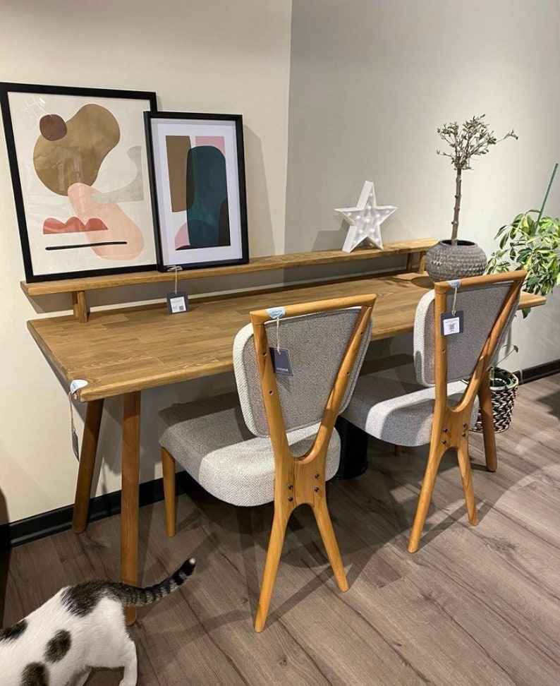 Wooden Desk Home Office Desk Living Room Table Kitchen Etsy