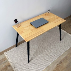 Wood Desk, Home Office Desk, Computer Desk, Writing Desk for Living Room