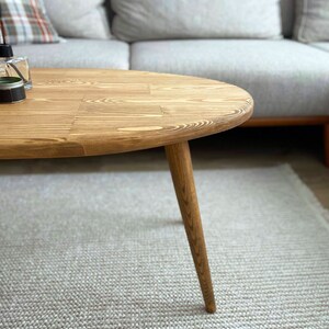 Table basse, table basse ovale en bois, table basse minimaliste pour le salon image 2