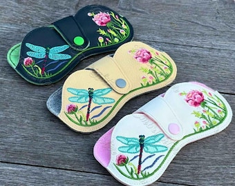 Glasses case ITH embroidery design – Dragonfly