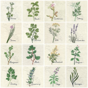 Herbs set - machine embroidery design