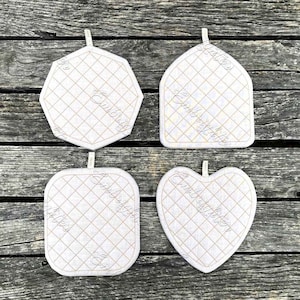 Customizable, blank ITH pot holder embroidery design set