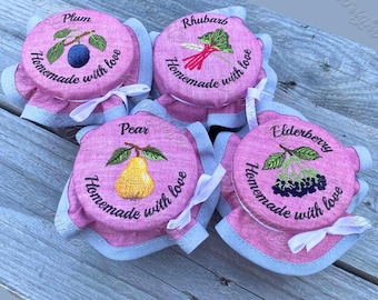 Jar lid cover embroidery design set No. 3