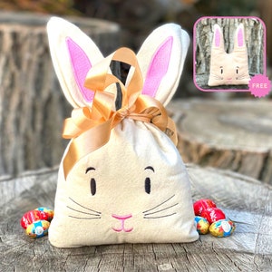 Hase Geschenktüte zu Ostern mit gratis Hase Kuscheltier ITH Stickdatei Stickdatei groß