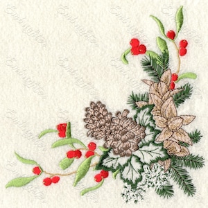 Christmas garden plant decoration embroidery design