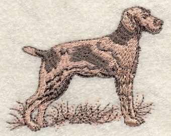Hunting dog machine embroidery design in two sizes