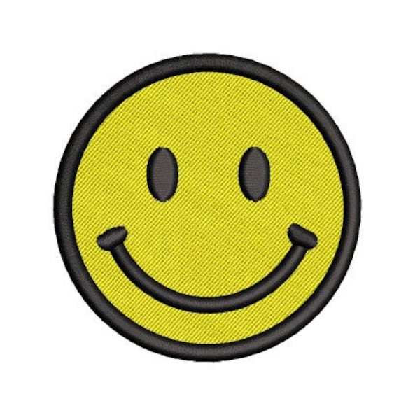 Smiley Face Embroidery Design - Smile Digital Design - Machine Embroidery design - patch file - Aesthetic embroidery design