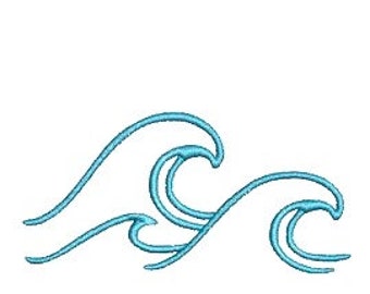 Wave Embroidery Design - Ocean Digital Design - Machine Embroidery design - patch file - cool embroidery design