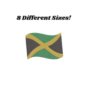 Jamaica Flag Embroidery Design - Country Flag Outline Digital Design - Machine Embroidery design - Jamaican patch file