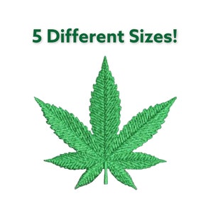 Conception de broderie de feuilles de weed - Conception numérique de marijuana - Conception de broderie de machine - Fichier de patch de cannabis Minis - Design 420
