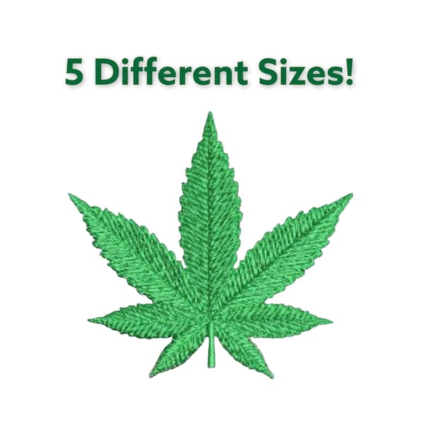 Weed Leaf Embroidery Design - Marijuana Digital Design - Machine Embroidery design - Cannabis patch file Minis - 420 design
