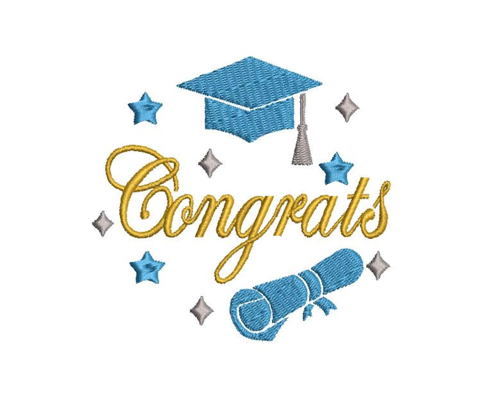 Congrats Grad Embroidery Design - College Graduation Digital Design ...
