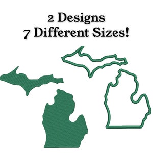 Michigan Embroidery Design - Michigan State silhouette and Applique Outline Digital Design -Machine Embroidery design - Michigan patch file