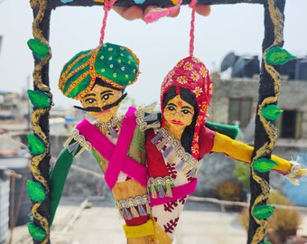 Couple Wall Décor Frame |Texture Paper Art & Handmade| Indian Vibrant Culture| Vintage Couple Gifts |  Rajasthani Deco Pop Style