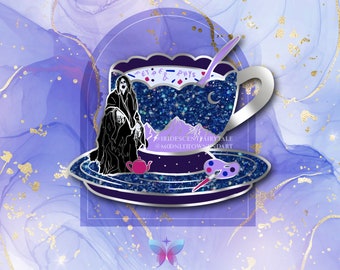 Limited Edition Tea Cup Pin Series #5 (A Grade)  - Enamel Plated Gold Metal Pin A Court of Thorns and Roses Licensed Sarah J. Maas