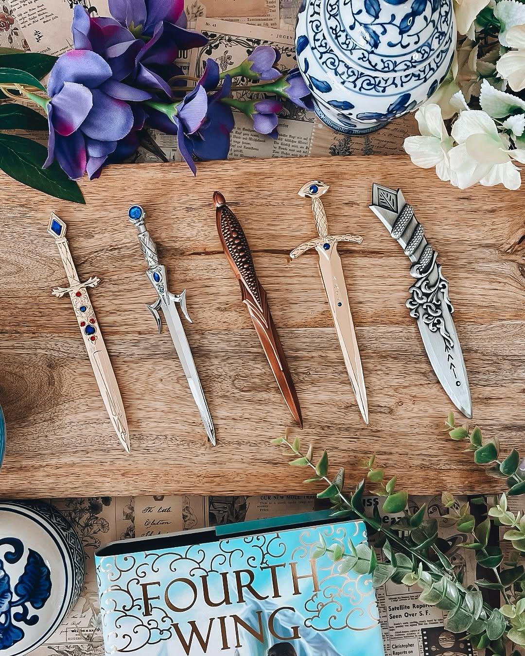 Violet Sorrengail Metal Letter Opener #4 - Replica Item, Officially Licensed The Empyrean, Fourth Wing, Iron Flame, Onyx Storm