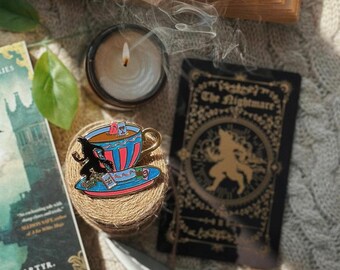 Tea Cup Gold Metal Pin Licensed One Dark Window Two Twisted Crowns (The Shepherd King) Rachel Gillig Merch