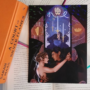 Nesta Archeron & Cassian Holographic Print | A Court of Silver Flames (A Court of Thorns and Roses Series #5) by Sarah J. Maas | Licensed