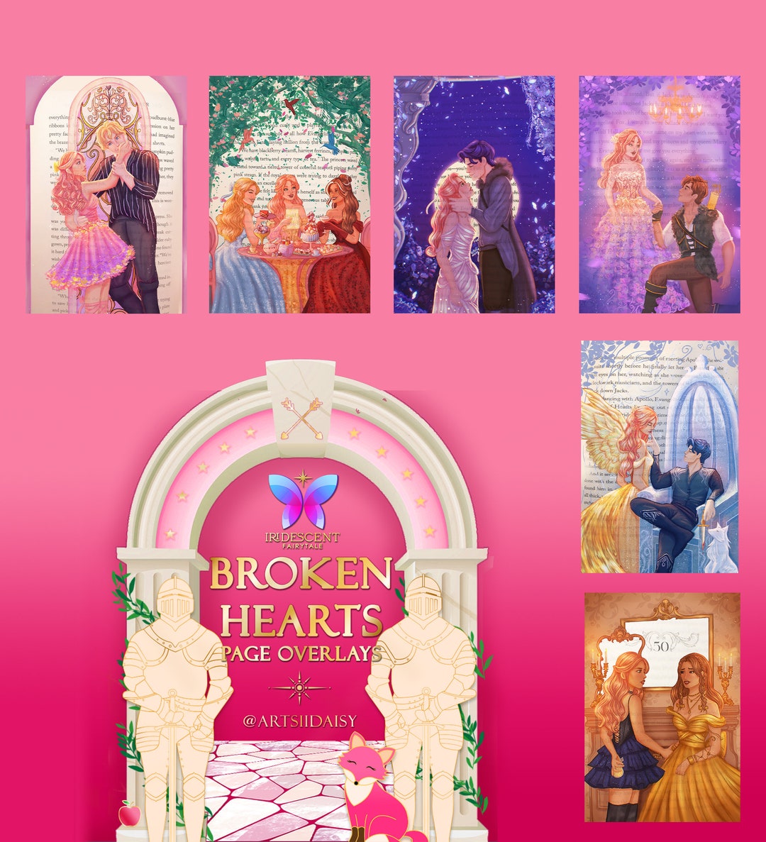 PAPERBACK Broken Hearts 6 Page Overlays Set - Once Upon a Broken