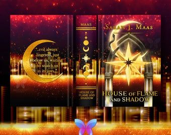 READ LISTING: Licensed by Sarah J. Maas Crescent City Bright Gold Foiled Dust Jacket | House of Flame and Shadow