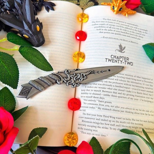 Violet Sorrengail Metal Letter Opener #4 - Replica Item, Officially Licensed The Empyrean, Fourth Wing, Iron Flame, Onyx Storm