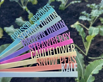 Custom Plant Tags | Custom Names Herb Spice Vegetable Veggie Patch Flower Labels garden Markers Colourful Acrylic Plastic Stakes Quality